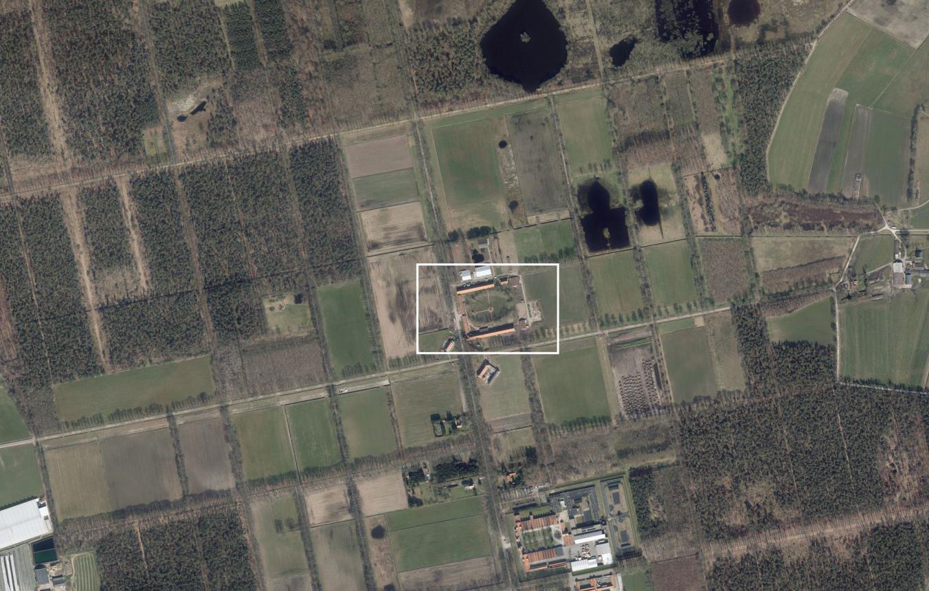 luchtfoto boerderij Wortel-Kolonie in Hoogstraten 