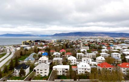 Woonwijk in Reykjavik (Ijsland)